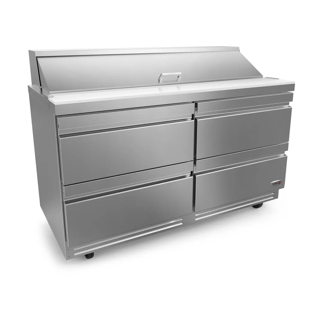 Fagor FST-60-16-D4-N 60-3/8" 4-Drawer Sandwich and Salad Prep Table, 16 Pans, Stainless Steel