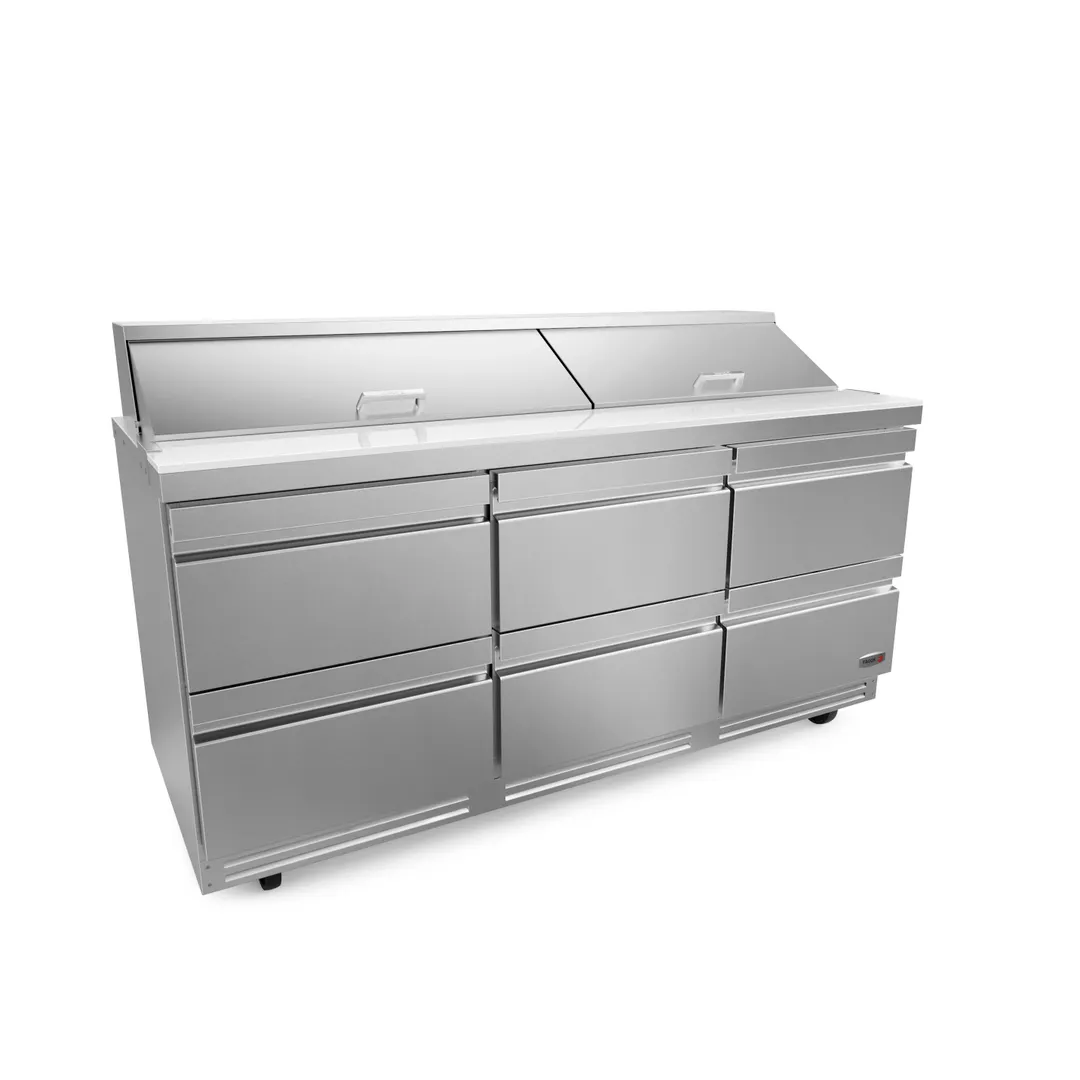 Fagor FST-72-18-D6-N 72-1/2" 6-Drawer Sandwich and Salad Prep Table, 18 Pans, Stainless Steel