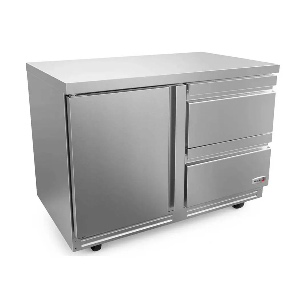 Fagor Refrigeration FUR-48-D2-N 48" Undercounter Fridge, 1 Door & 2 Drawers, Stainless Steel, Front Breathing, 16.7 cu. ft.