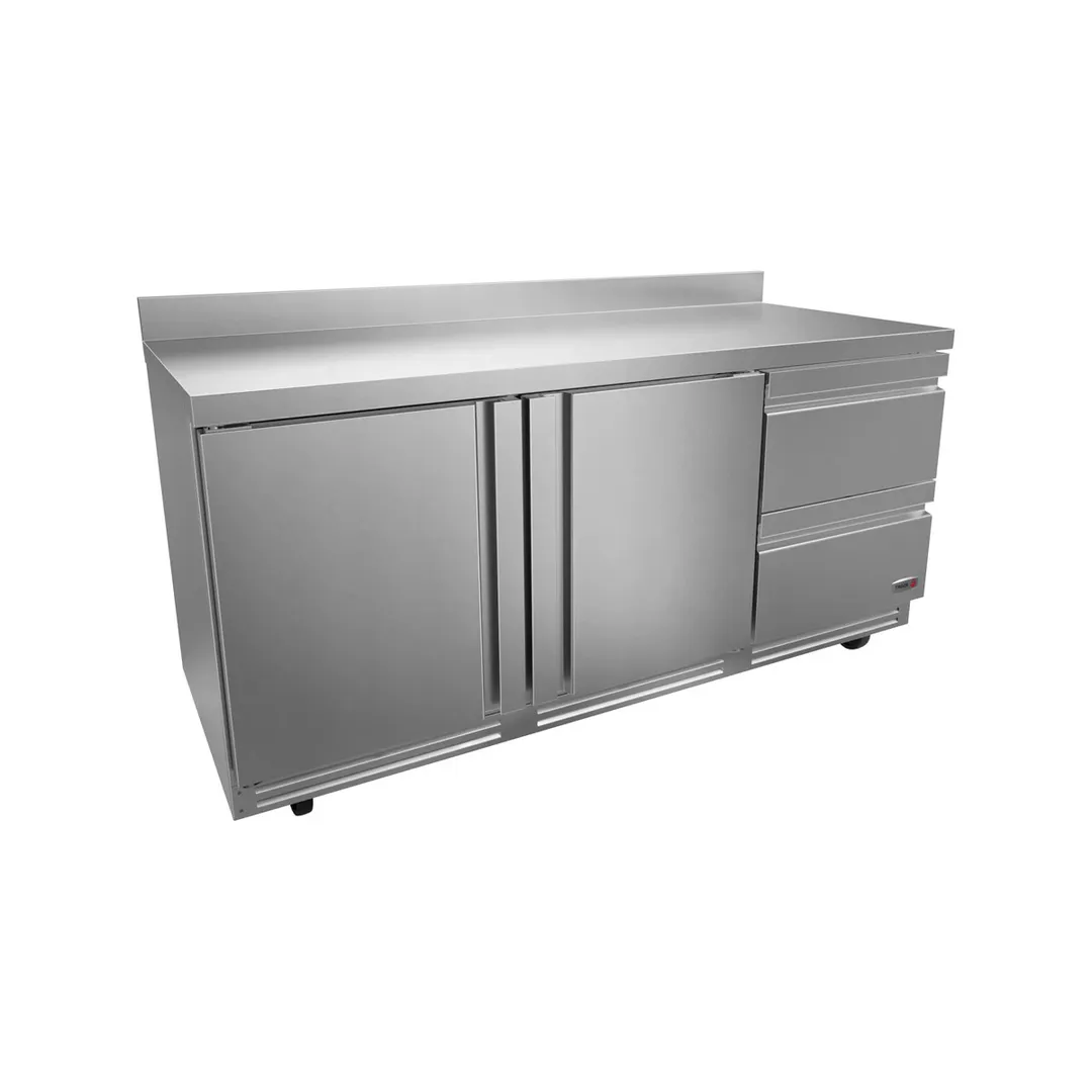 Fagor FWR-72-D2-N 72" 3-Section Worktop Refrigerator w/ 2 Drawers & 2 Doors, 25.4 cu. ft.