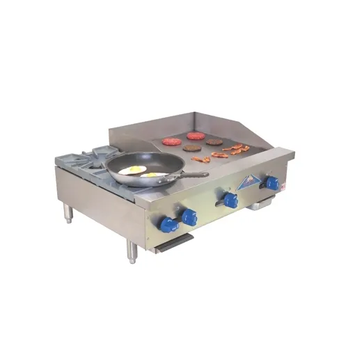 Comstock-Castle FHP36-24 36" Countertop Gas Griddle/Hotplate Combo, Manual Controls, 88.000 BTU