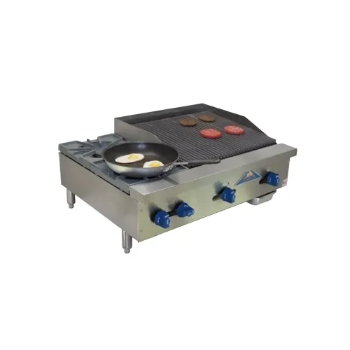 Comstock-Castle FHP36-2RB 36" Countertop Gas Radiant Charbroiler / Hotplate Combo, 98.000 BTU
