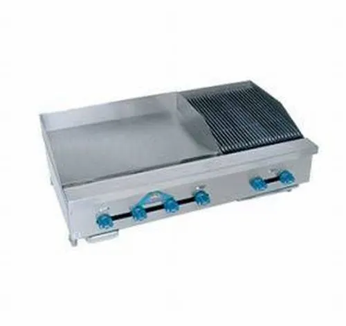 Comstock-Castle FHP54-30T-2RB 54" Countertop Gas Griddle/Charbroiler Combination, 112.000 BTU