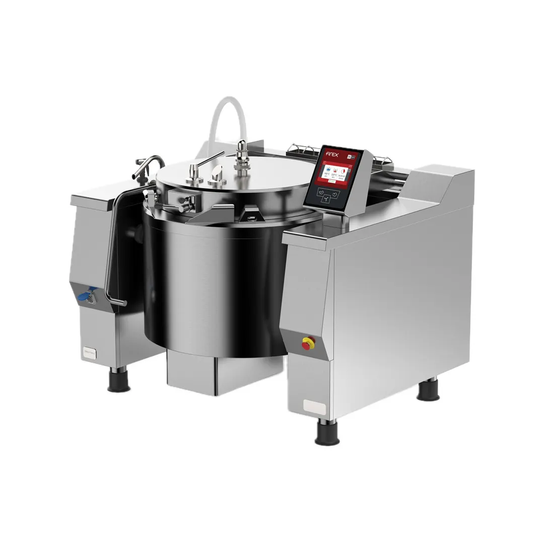 Firex UCBTE048ACV1 48 Gallon Electric Tilt Skillet Pressure Braising Pan, 7" Touchscreen, Auto Mixer