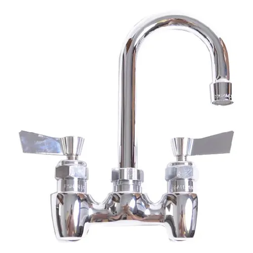 Fisher 19960 Faucet, Backsplash Mount, 4" Centers, 6"H Swivel Gooseneck Spout
