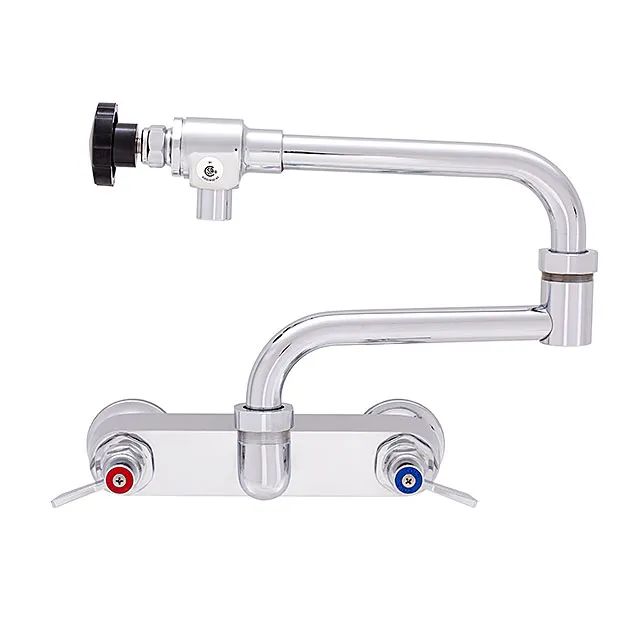 Fisher 2267 Pot Filler, Wall Mount, 8” Adjustable Wall Control Valve