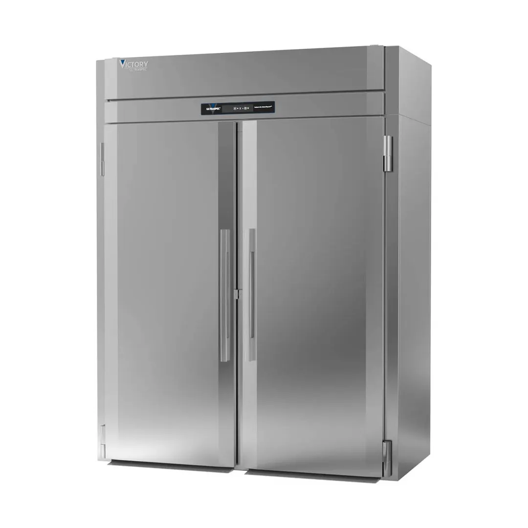 Victory FIS-2D-S1-PT-XH-HC 68.75" 4-Solid Door Roll Thru Freezer, Top Mounted, 86 cu. ft., Stainless Steel