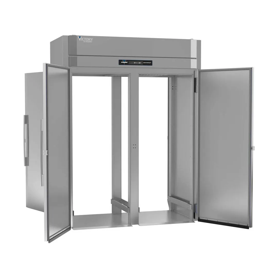 Victory FIS-2D-S1-PT-XH-HC 68.75" 4-Solid Door Roll Thru Freezer, Top Mounted, 86 cu. ft., Stainless Steel