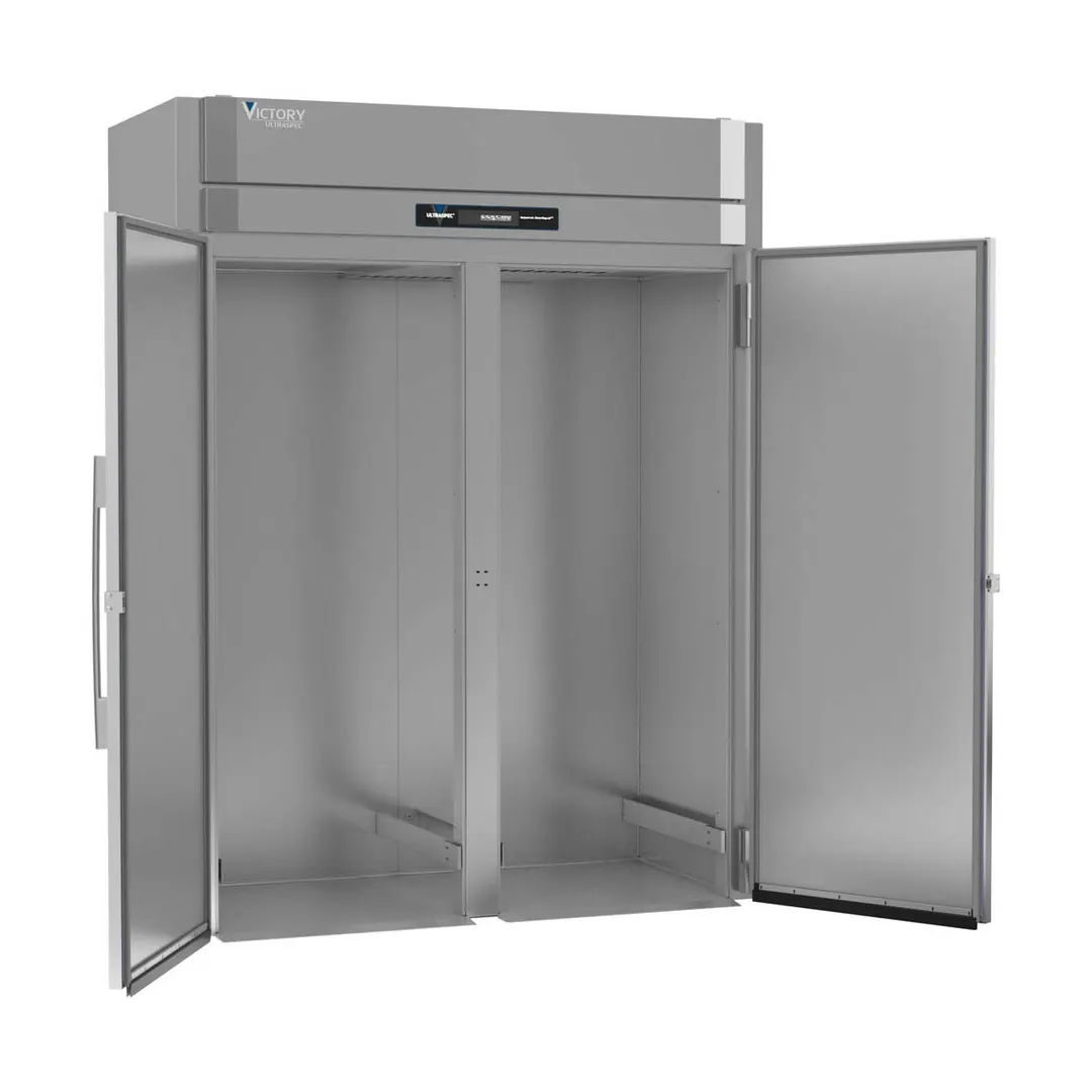 Victory FISA-2D-S1-XH-HC 68" 2-Solid Door Roll-In Freezer, Top Mounted, 77 cu. ft., Stainless Steel Front