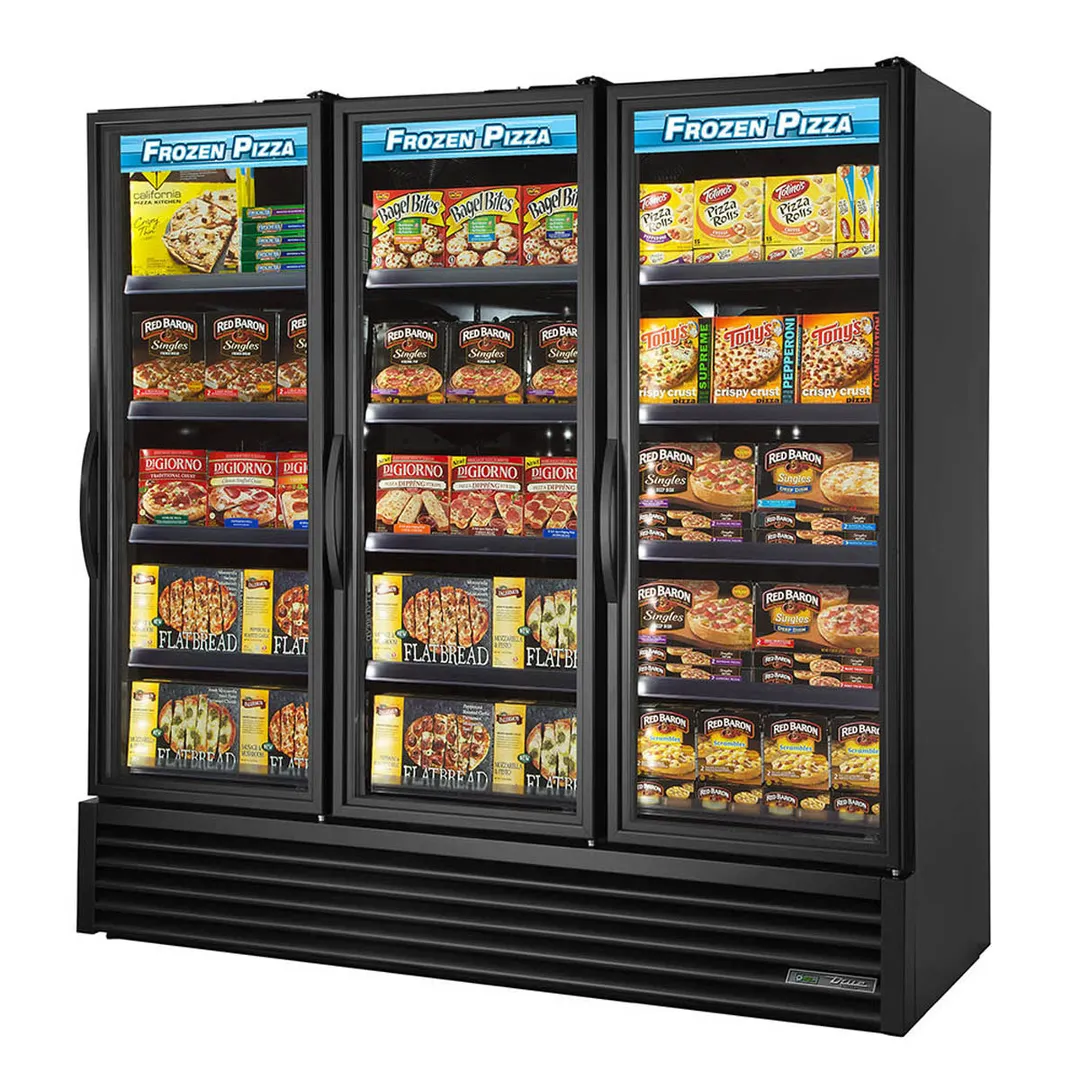 True FLM-81F~TSL01 80" 3 Glass Door Merchandiser Freezer in Black
