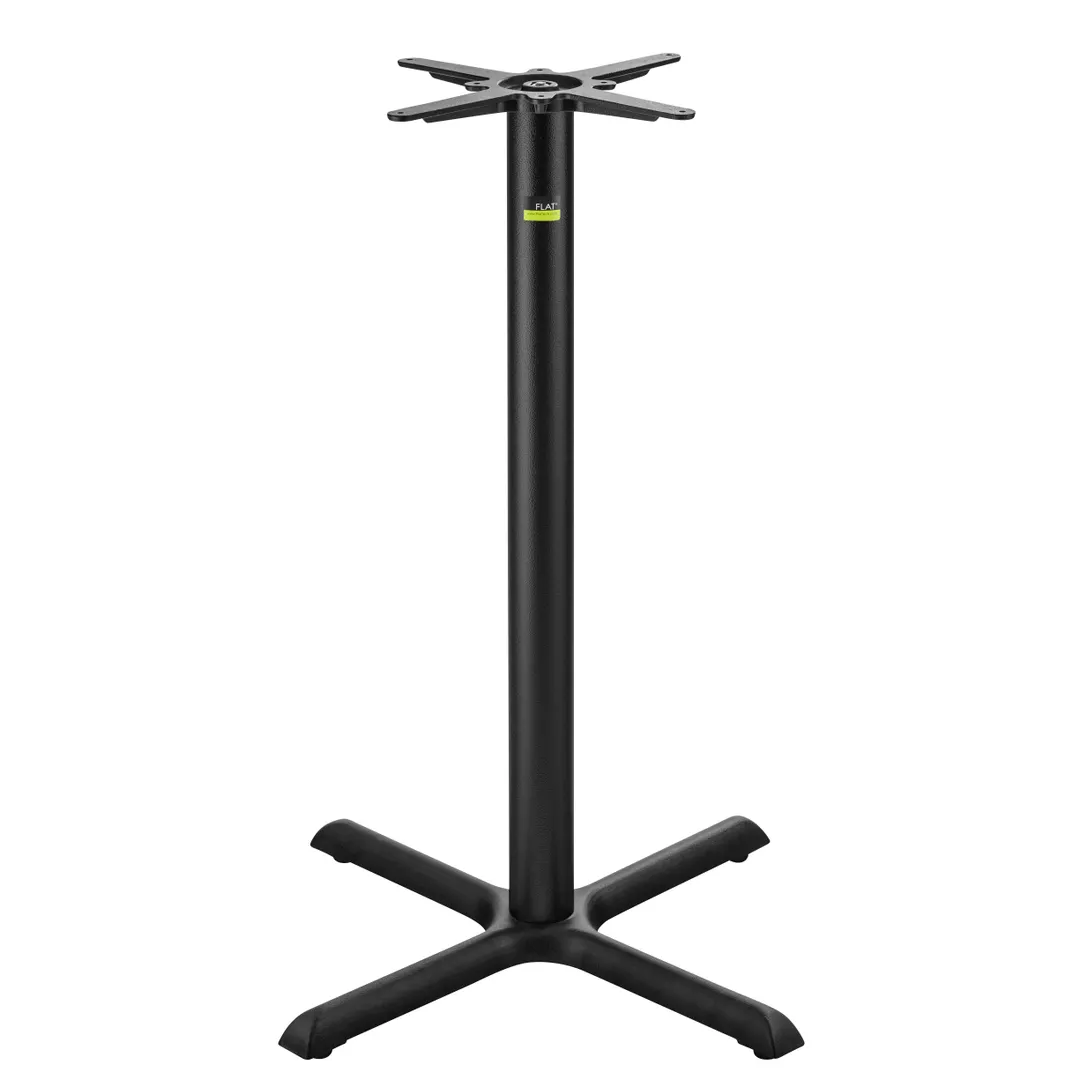 FLAT Tech CT2016 Bar Height KX30 Table Base, 30x30 Cross Base, 3 Dia. Column, Cast Iron, Textured Finish