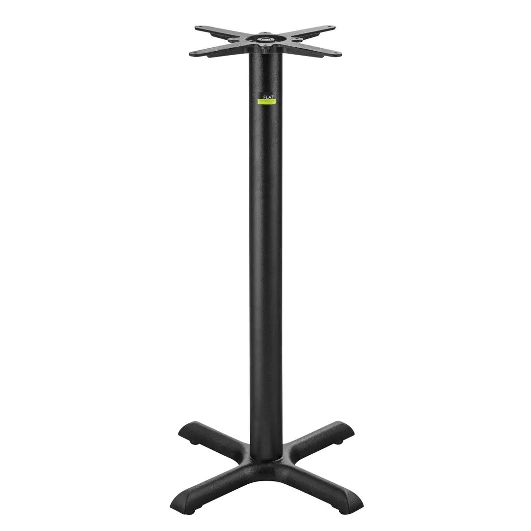 FLAT Tech CT2017 Bar Height KX22 Table Base, 22" Cross Base, 3" Dia. Column, Cast Iron, Textured Finish