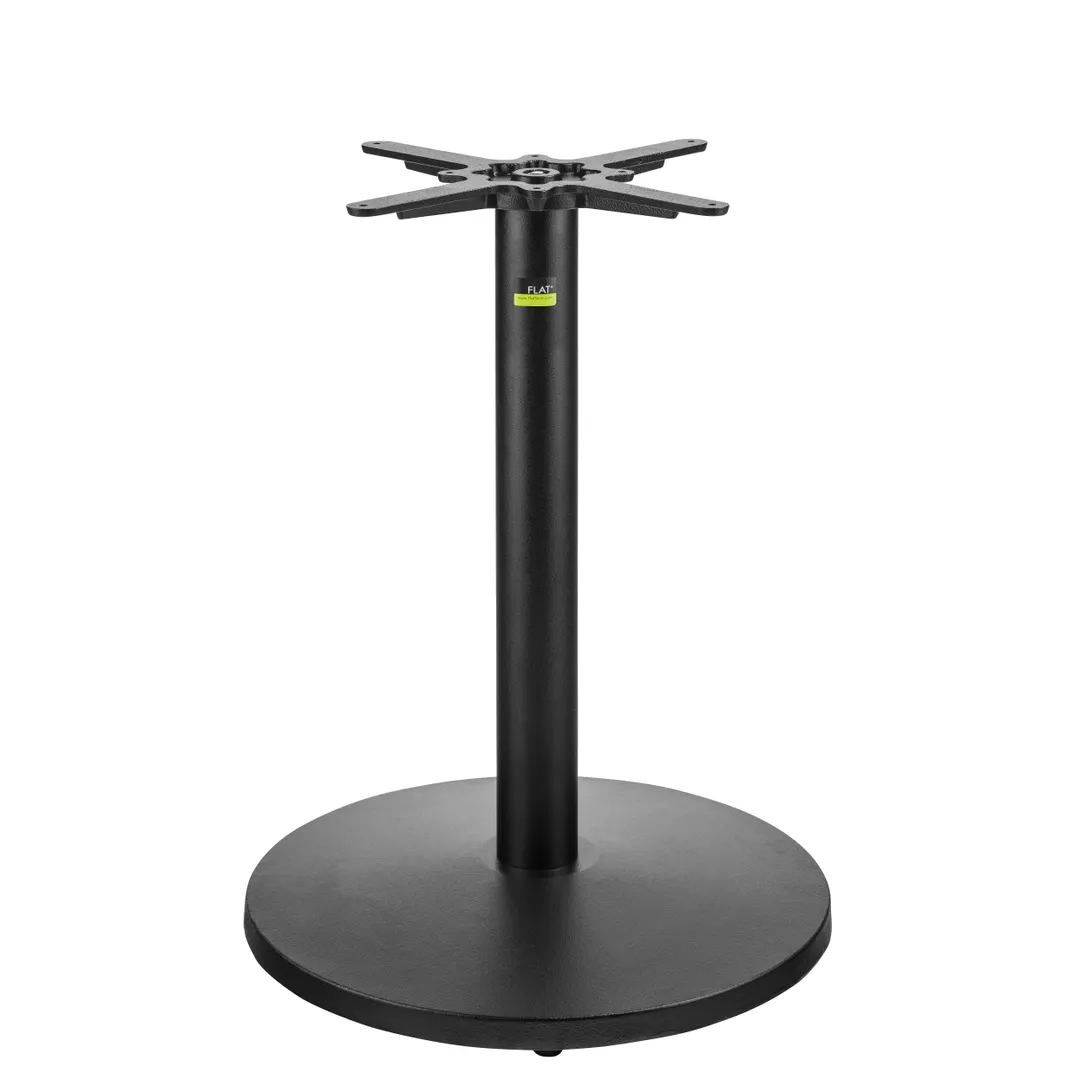 FLAT Tech CT3012 UR22 Dining Height 22" Round Cast Iron Table Base, 3" Column, 13"x13" Mounting Plate