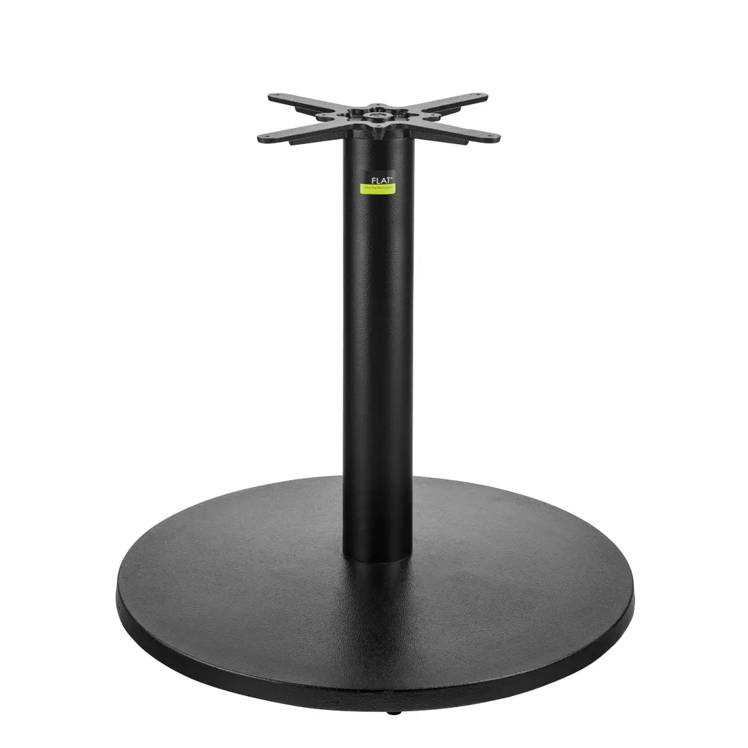 FLAT Tech CT3013 UR30 Table Base, Dining Height, 30" Round Pedestal, 4" Dia. Cast Iron Column, 13"x13" Mounting Plate, Hydraulic PAD Stabilization