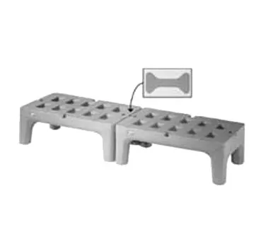 FMP 126-6000 Metro Bow Tie Gray Polyethylene Slotted Dunnage Rack with 1500 lb. Capacity