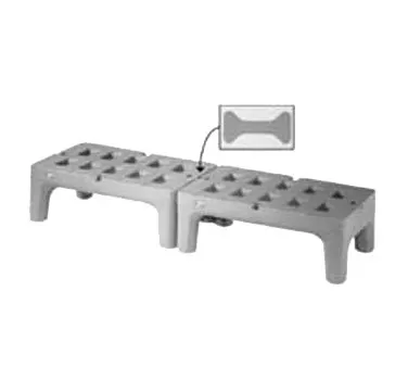 FMP 126-6010 Metro Bow Tie Gray Polyethylene Slotted Dunnage Rack with 3000 lb. Capacity