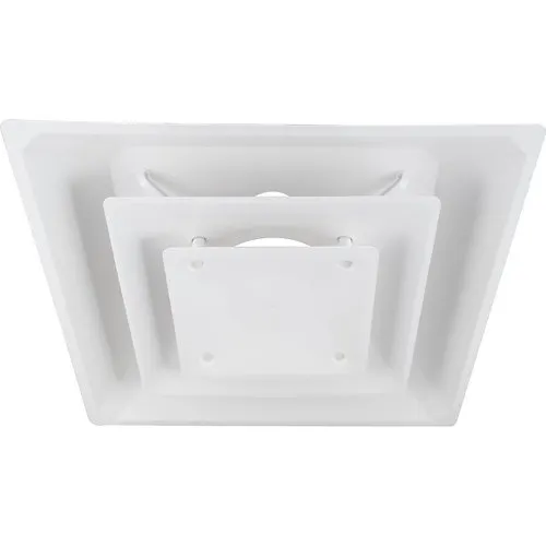 FMP 556-1032 3-Tier Air Diffuser w/ 3-Way Air Distribution, Square, 24" x 24", 10" Dia. Neck