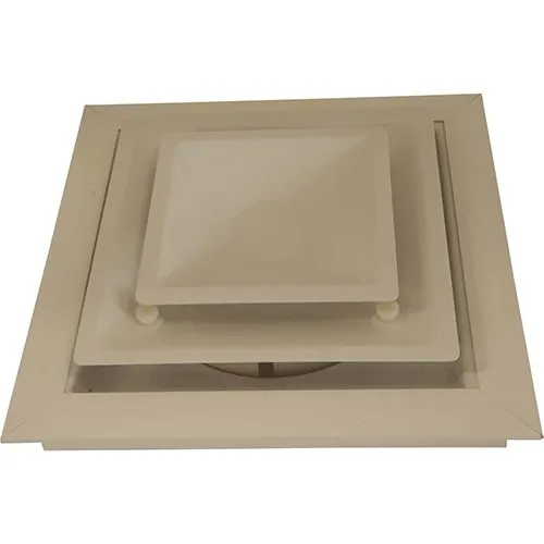 FMP 556-1093 3-Tier Air Diffuser w/ 2-Way Corner Air Distribution, 24" x 24", 8" Dia. Neck