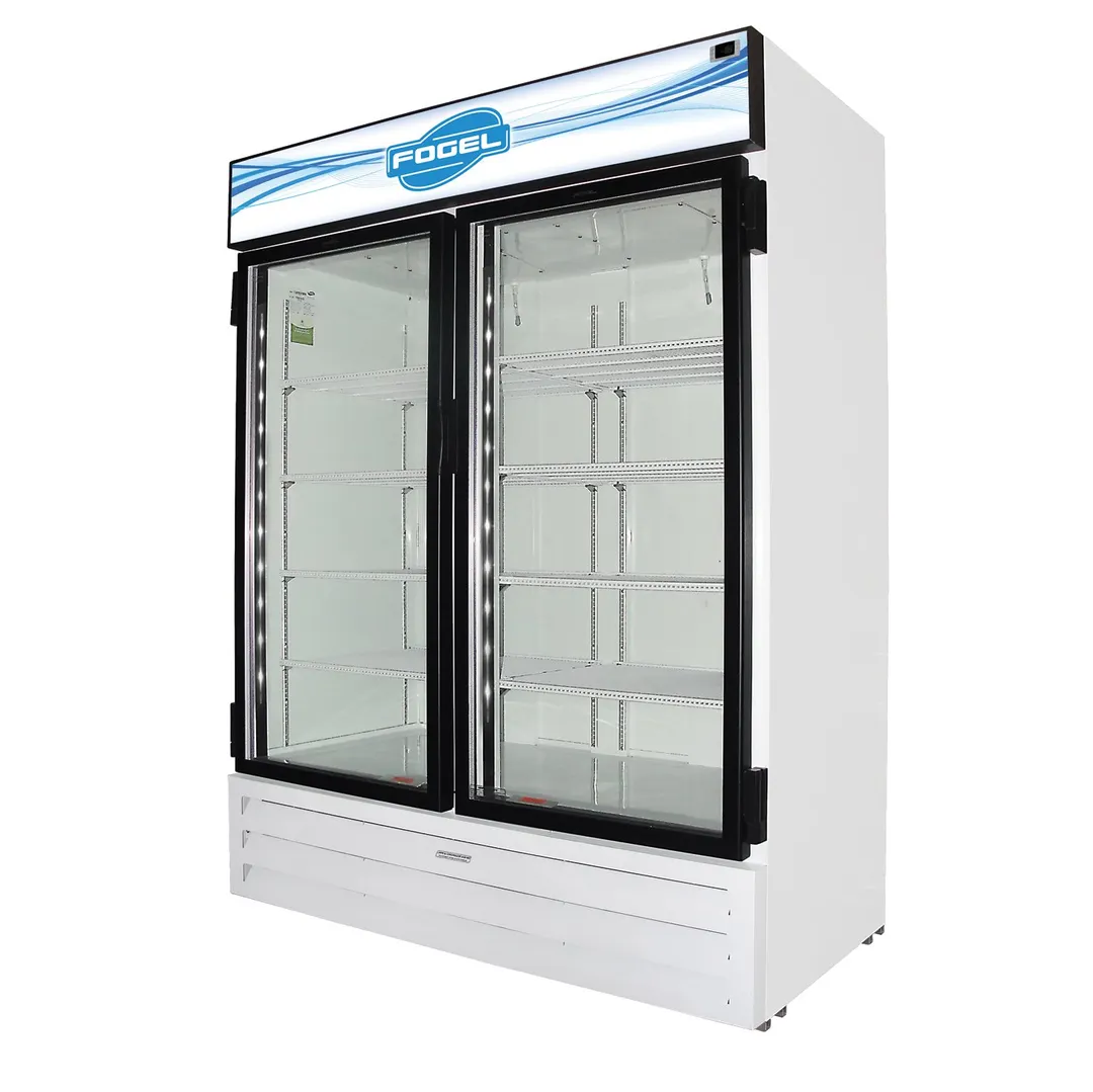 Fogel USA CR-49-HC 60" Two Swing Glass Door Merchandiser Refrigerator in White, 49 cu. ft.