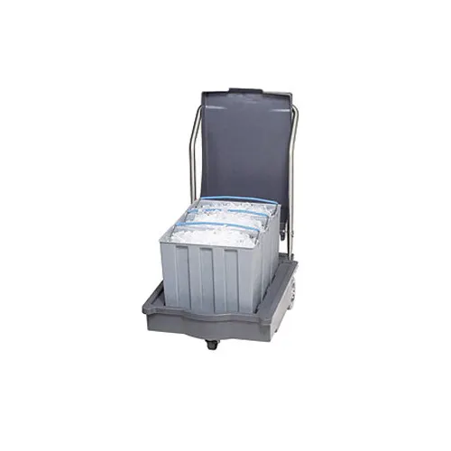Follett 00112771 Plastic Mobile Ice Bin, 75 lb, Granite Gray