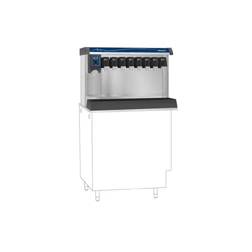 Follett VU155B10RP Ice and Beverage Dispenser with 8 Drink Valves, Right Side Ice Dispense- 150 lb Storage