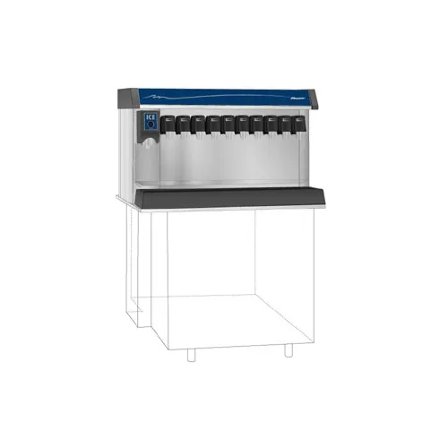 Follett VU300B10LP Ice and Beverage Dispenser with 10 Drink Valves, Left Side Ice Dispense- 300 lb Storage