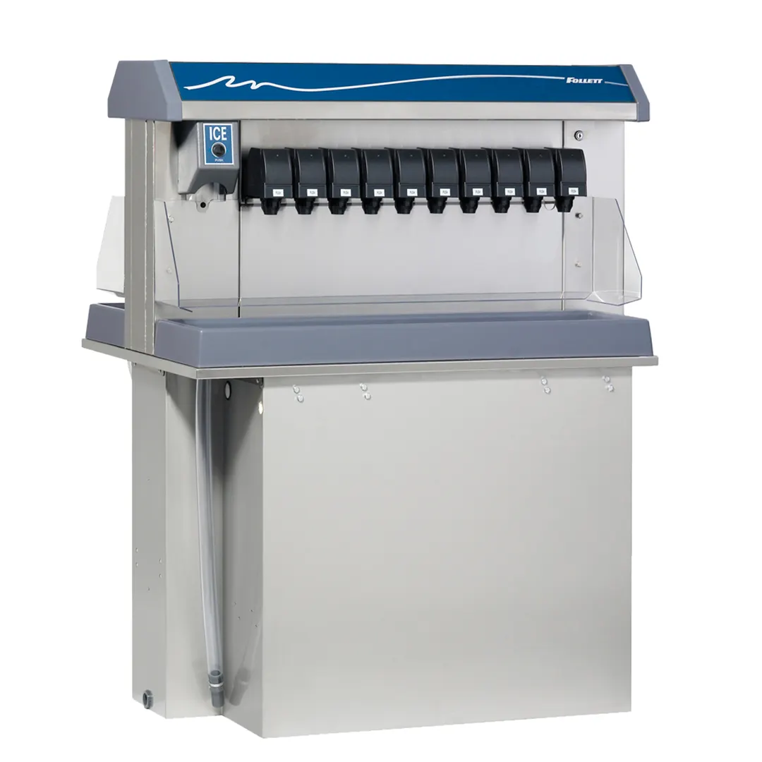 Follett VU300M20DL Ice and Beverage Dispenser with 20 Drink Valves, Dual Sided, 300 lb Storage