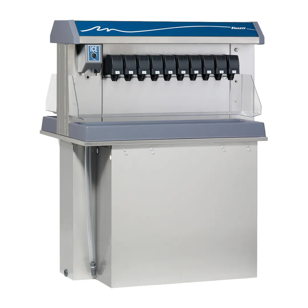 Follett VU300M20DP Ice and Beverage Dispenser with 20 Drink Valves, Dual Sided, 300 lb Storage
