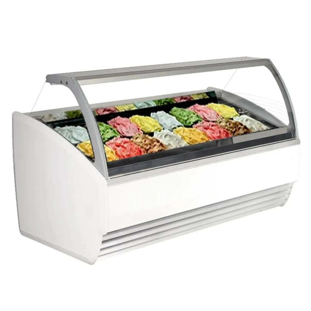 Frost Tech BS18-GF 65” Gelato Dipping Cabinet w/ Curved Sneeze Guard