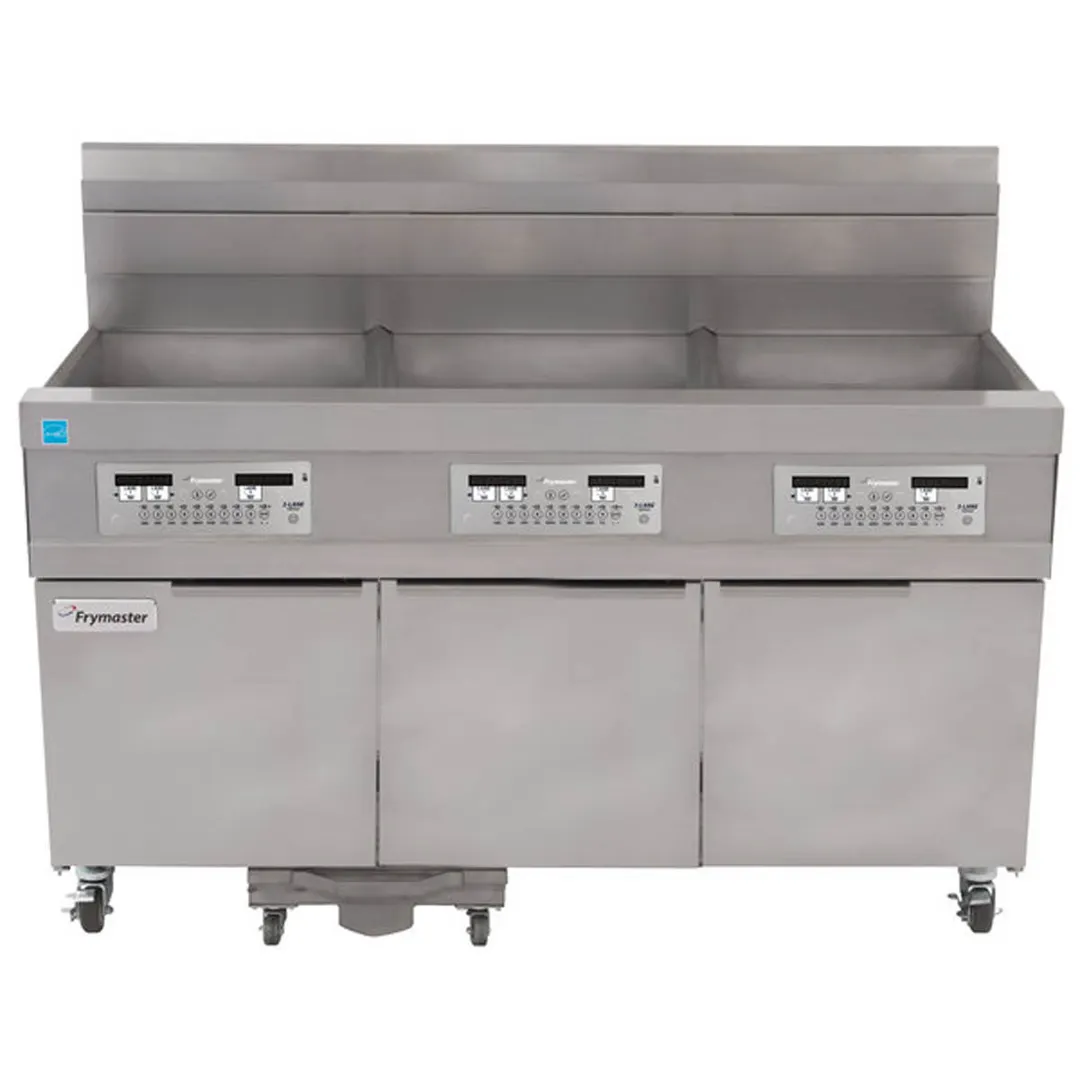 Frymaster 31814GF Multiple Battery Gas Fryer w/ (3) 63 lbs Frypots, Built-In Filtration, 9 Twin Baskets