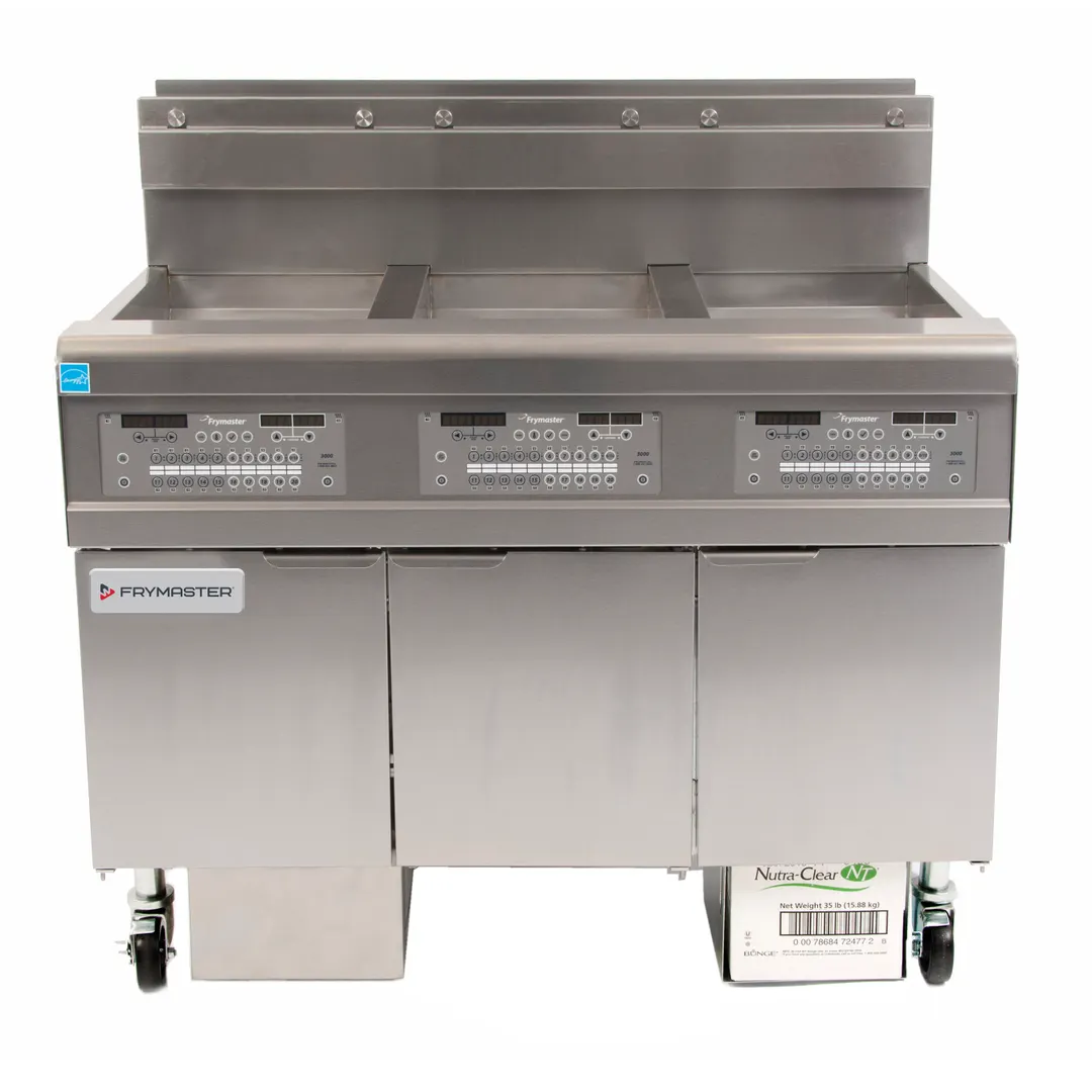 Frymaster FPGL330CA Multiple Battery Gas Fryer w/ (3) 30-lb Frypots, Built-In Filtration, 225,000 BTU