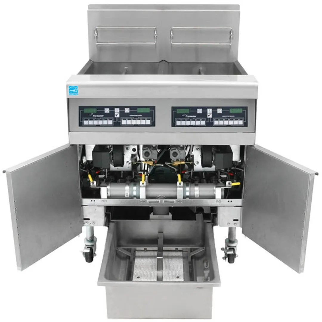 Frymaster FPPH255 Multiple Battery Gas Fryer w/ (2) 50-lb Frypots, Built-In Filtration, 160,000 BTU