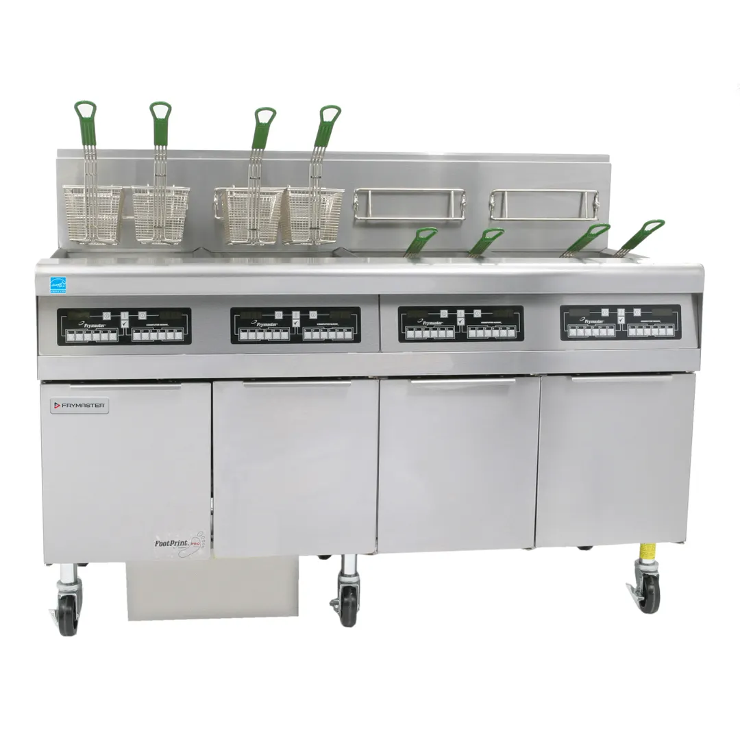 Frymaster FPPH455 Multiple Battery Gas Fryer w/ (4) 50-lb Frypots, Built-In Filtration, 320,000 BTU