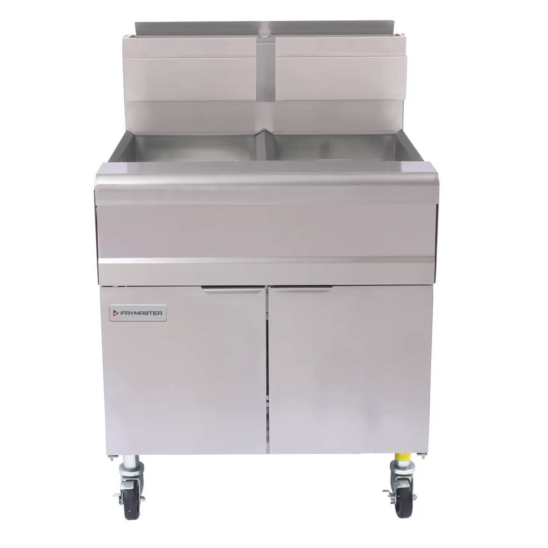 Frymaster MJ240 Multiple Battery Gas Fryer w/ (2) 40-lb Frypots, Floor Model, Millivolt Controls