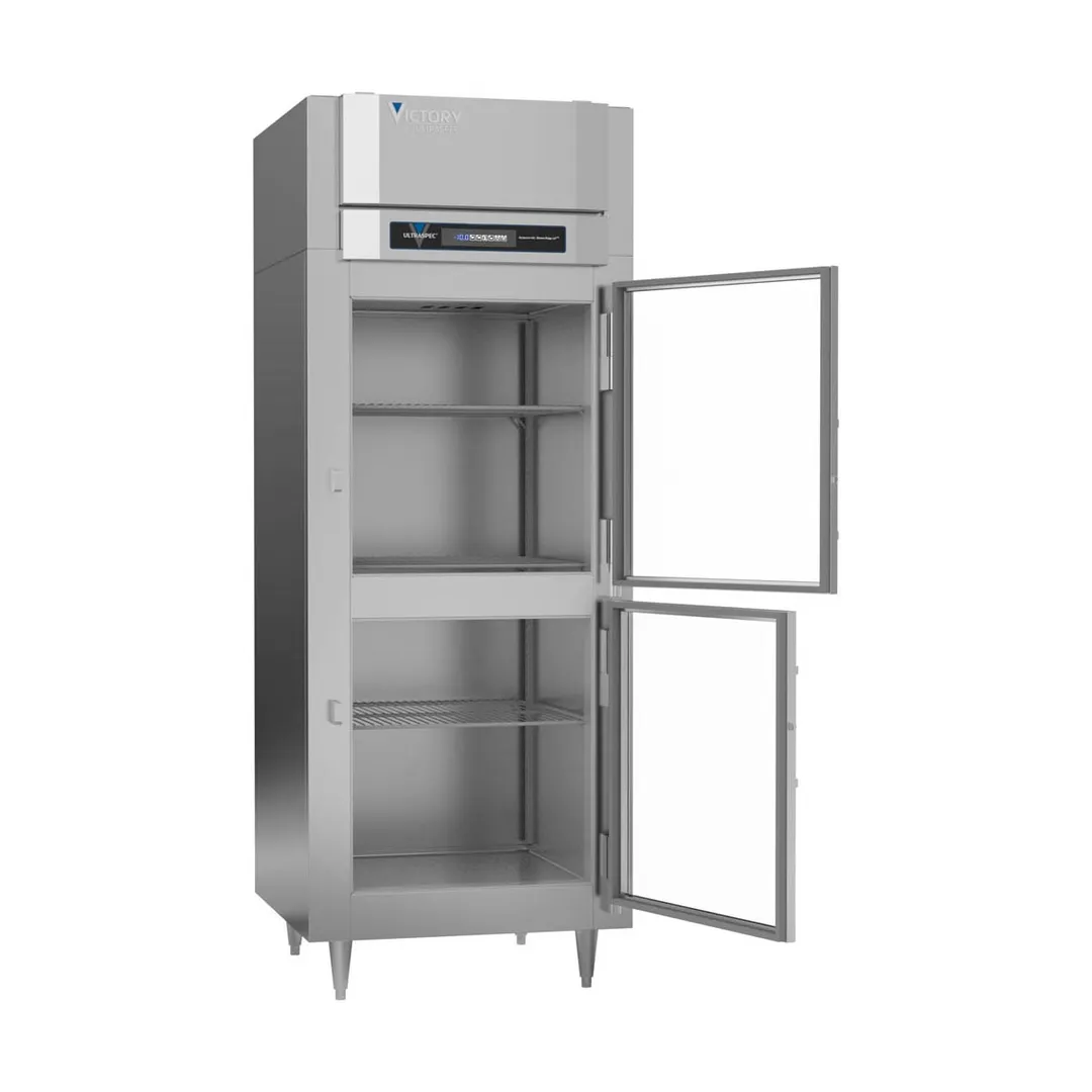 Victory FS-1D-S1-EW-HG-HC 31.25" 2-Half Glass Door Reach-In Freezer, Top Mounted, 24 cu. ft., Stainless Steel