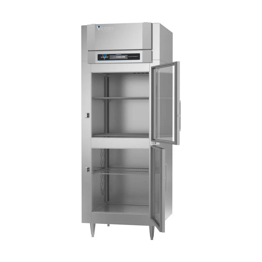 Victory FS-1D-S1-EW-HG-HC 31.25" 2-Half Glass Door Reach-In Freezer, Top Mounted, 24 cu. ft., Stainless Steel