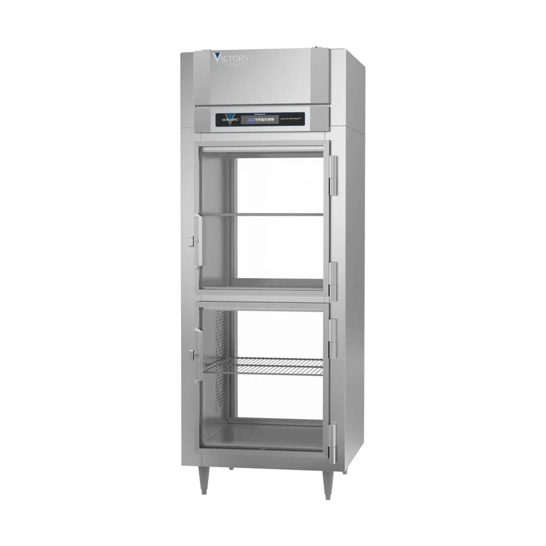 Victory FS-1D-S1-EW-PT-HG-HC 31" 1-Section Pass-Thru Freezer, 4 Half Glass Doors, Top Mounted, 26 cu. ft.