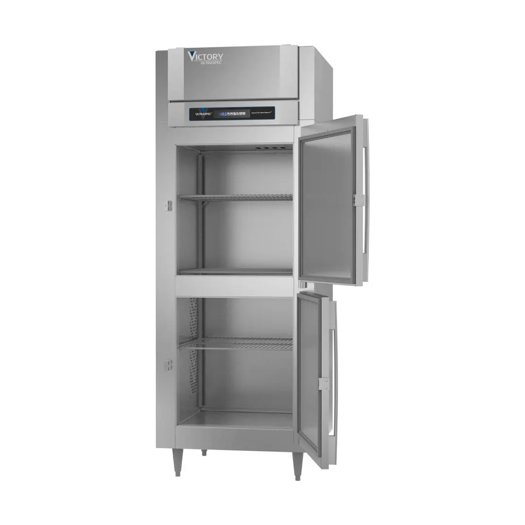 Victory FS-1D-S1-EW-HD-HC 31.25" 2-Half Solid Door Reach-In Freezer, Top Mounted, 24 cu. ft., Stainless Steel