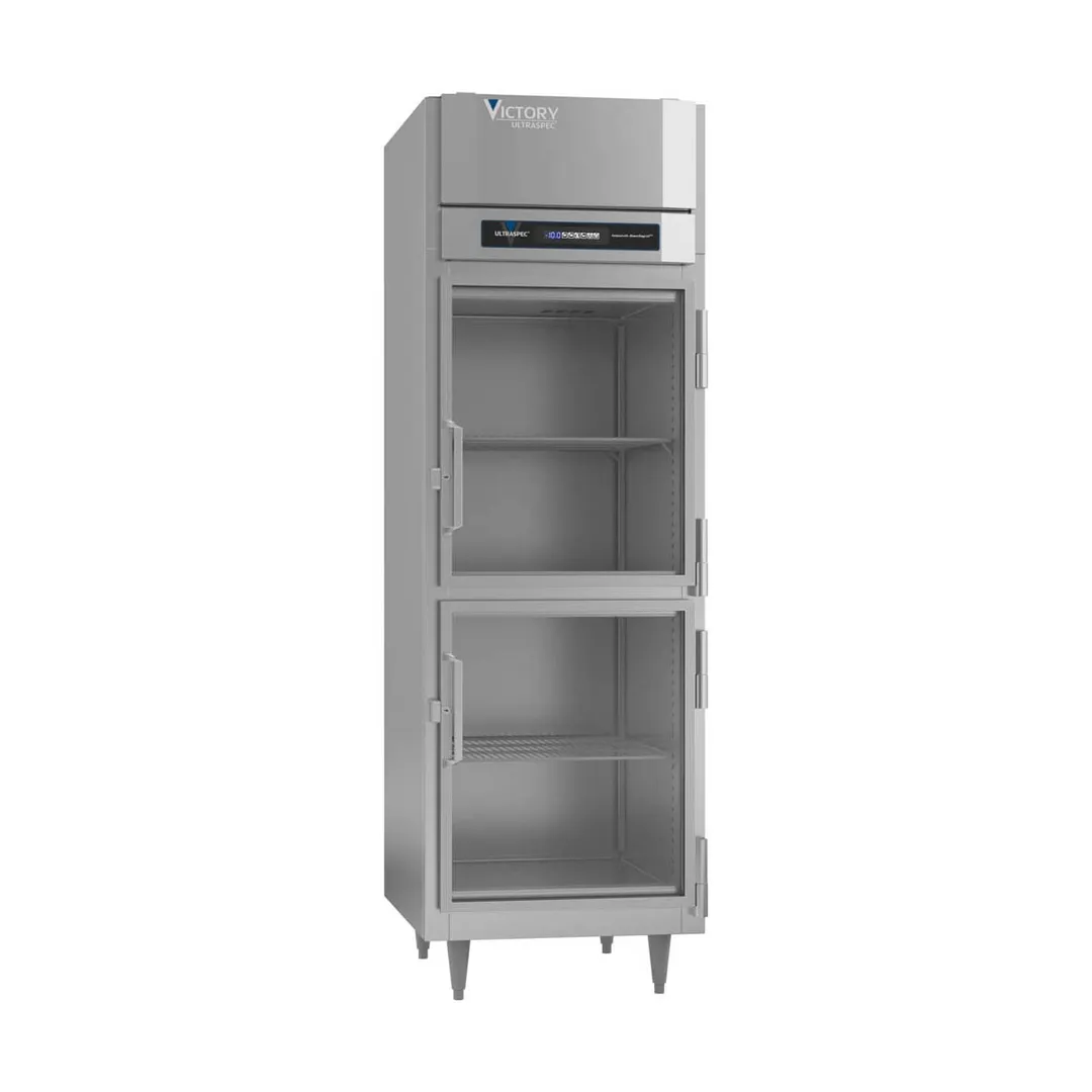 Victory FS-1D-S1-HG-HC 26" One Section Reach-In Freezer w/ 2 Half Glass Doors, All Stainless Steel, 21 cu. ft.