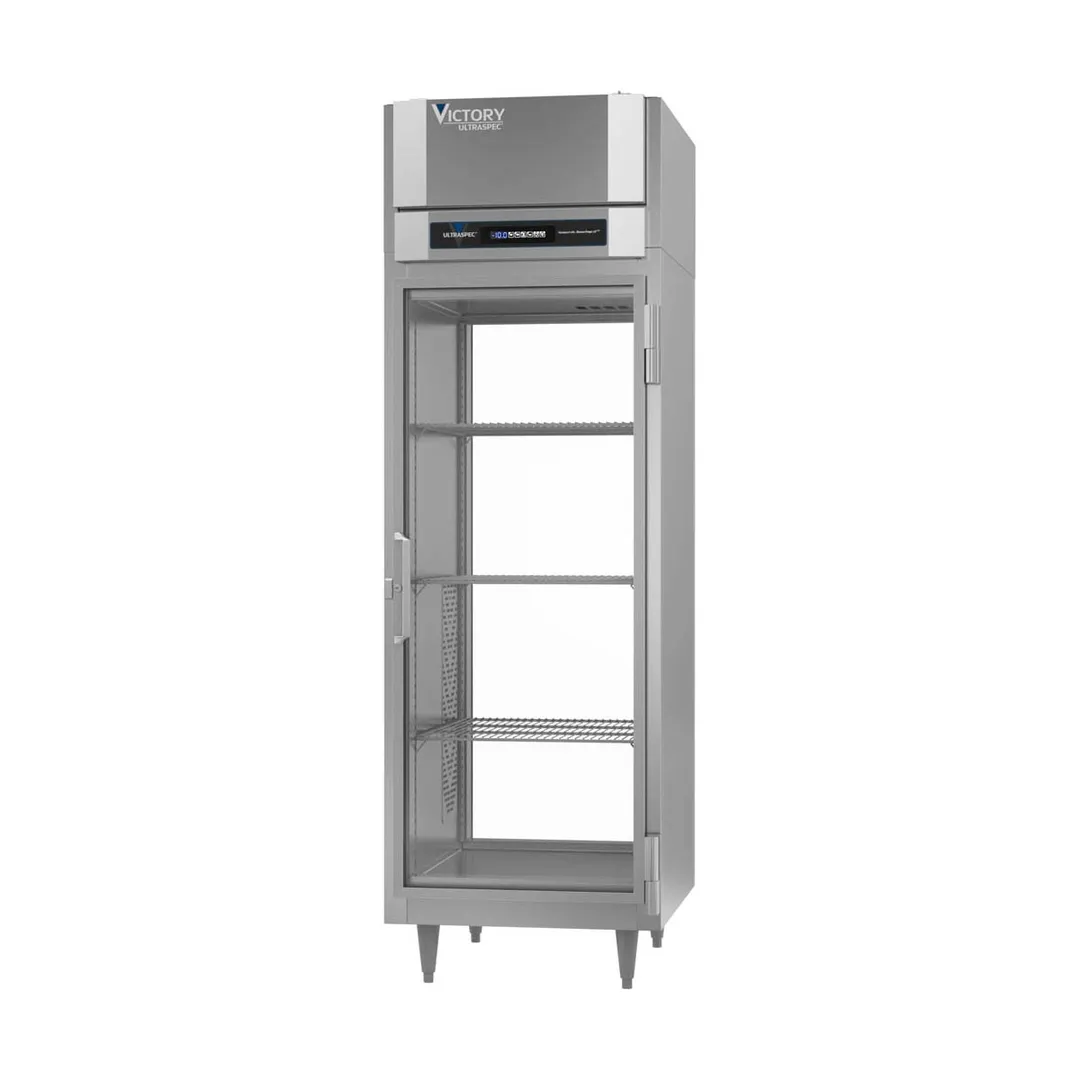 Victory FS-1D-S1-PT-G-HC 27" 2-Glass Door Pass-Thru Freezer, Top Mounted, 23 cu. ft., Stainless Steel