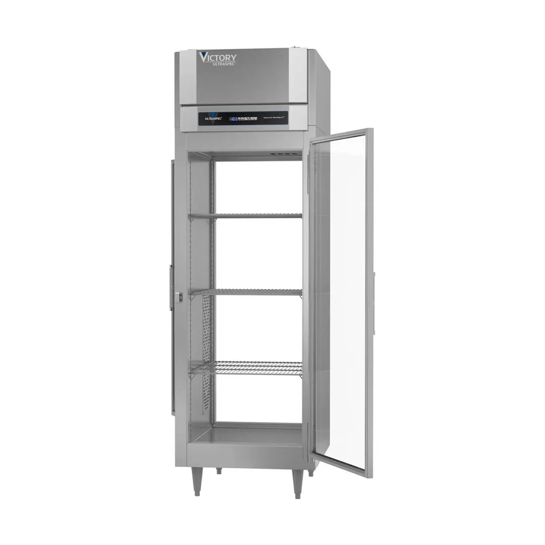 Victory FS-1D-S1-PT-G-HC 27" 2-Glass Door Pass-Thru Freezer, Top Mounted, 23 cu. ft., Stainless Steel
