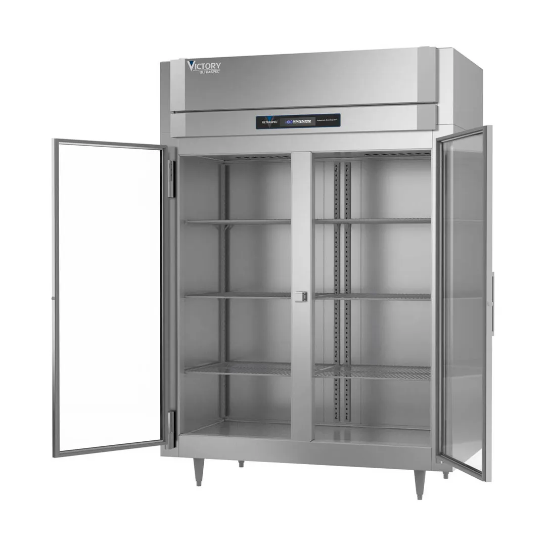 Victory FS-2D-S1-EW-G-HC 58" 2-Section Reach-In Freezer, 2 Glass Doors, Top Mounted, 49 cu. ft., Stainless Steel