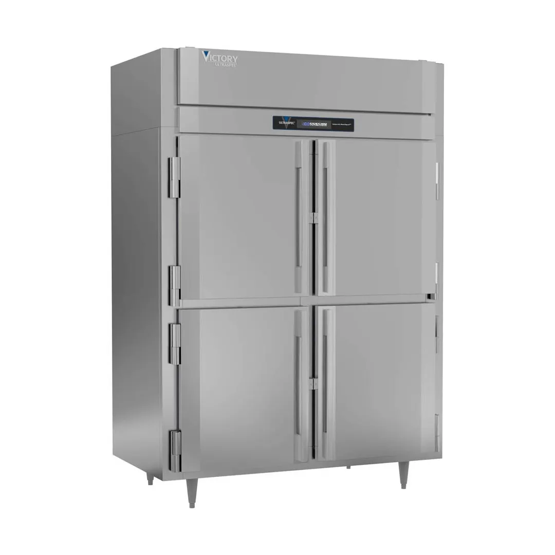 Victory FS-2D-S1-EW-HD-HC 58" 4-Half Solid Door Reach-In Freezer, Top Mounted, 49 cu. ft., Stainless Steel