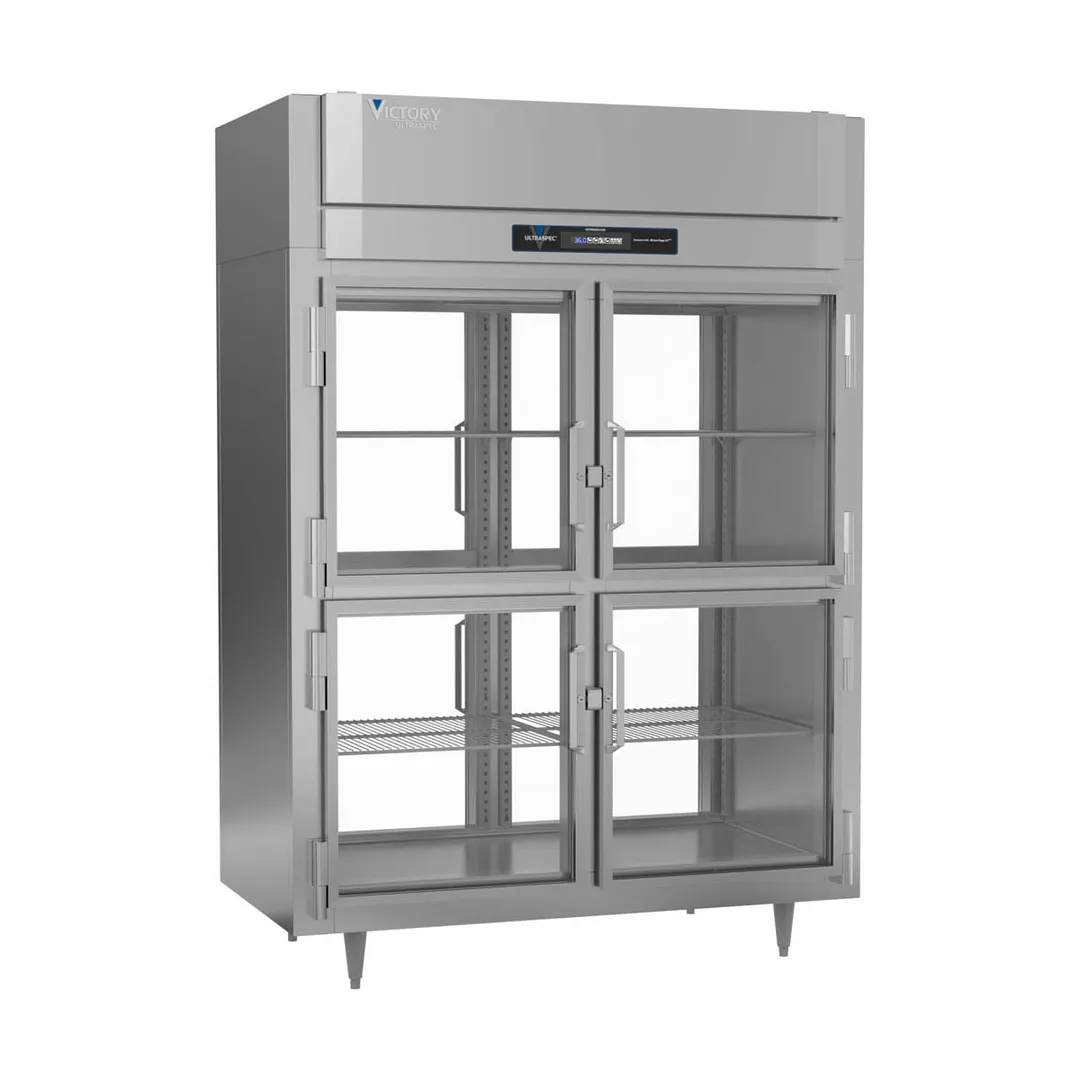 Victory FS-2D-S1-EW-PT-HG-HC 58" 8-Half Glass Door Pass-Thru Freezer, Top Mounted, 53 cu. ft.