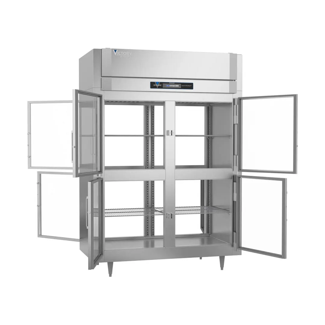 Victory FS-2D-S1-EW-PT-HG-HC 58" 8-Half Glass Door Pass-Thru Freezer, Top Mounted, 53 cu. ft.