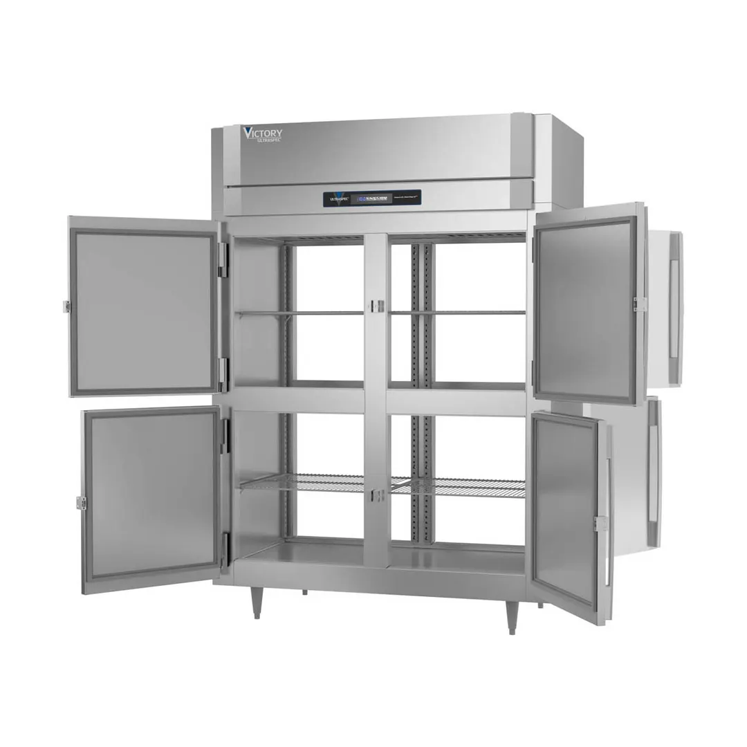 Victory FS-2D-S1-EW-PT-HD-HC 58" 8-Half Solid Door Pass-Thru Freezer, 2-Section, Top Mounted, 53 cu. ft.