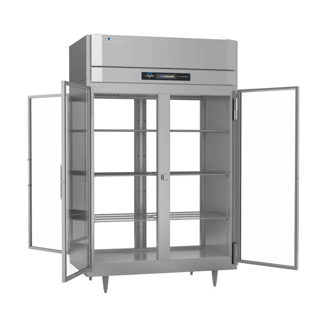 Victory FS-2D-S1-PT-G-HC 52" 4-Glass Door Pass-Thru Freezer, 2-Section, Top Mounted, 48 cu. ft.