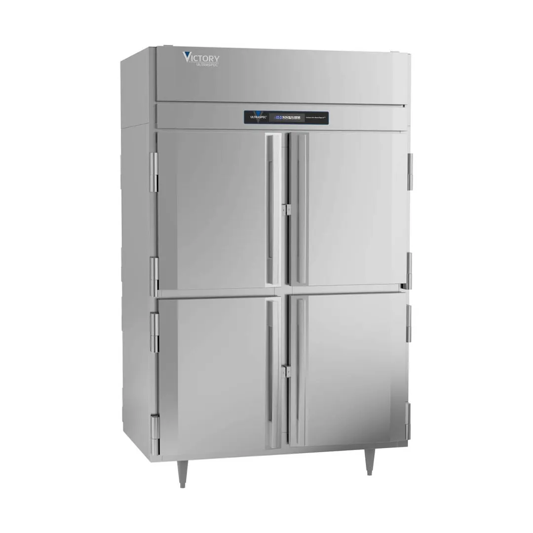 Victory FS-2D-S1-PT-HD-HC 52" 8-Half Solid Door Pass-Thru Freezer, Top Mounted, 48 cu. ft., Stainless Steel