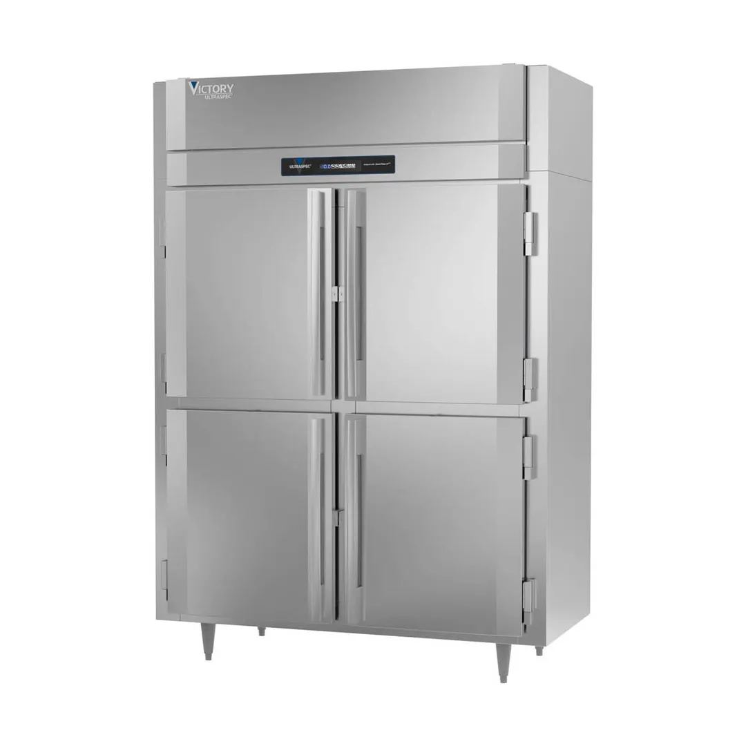 Victory FS-2N-S1-HD-HC 58" 4-Half Solid Door Reach-In Freezer, Top Mounted, 41 cu. ft., Stainless Steel