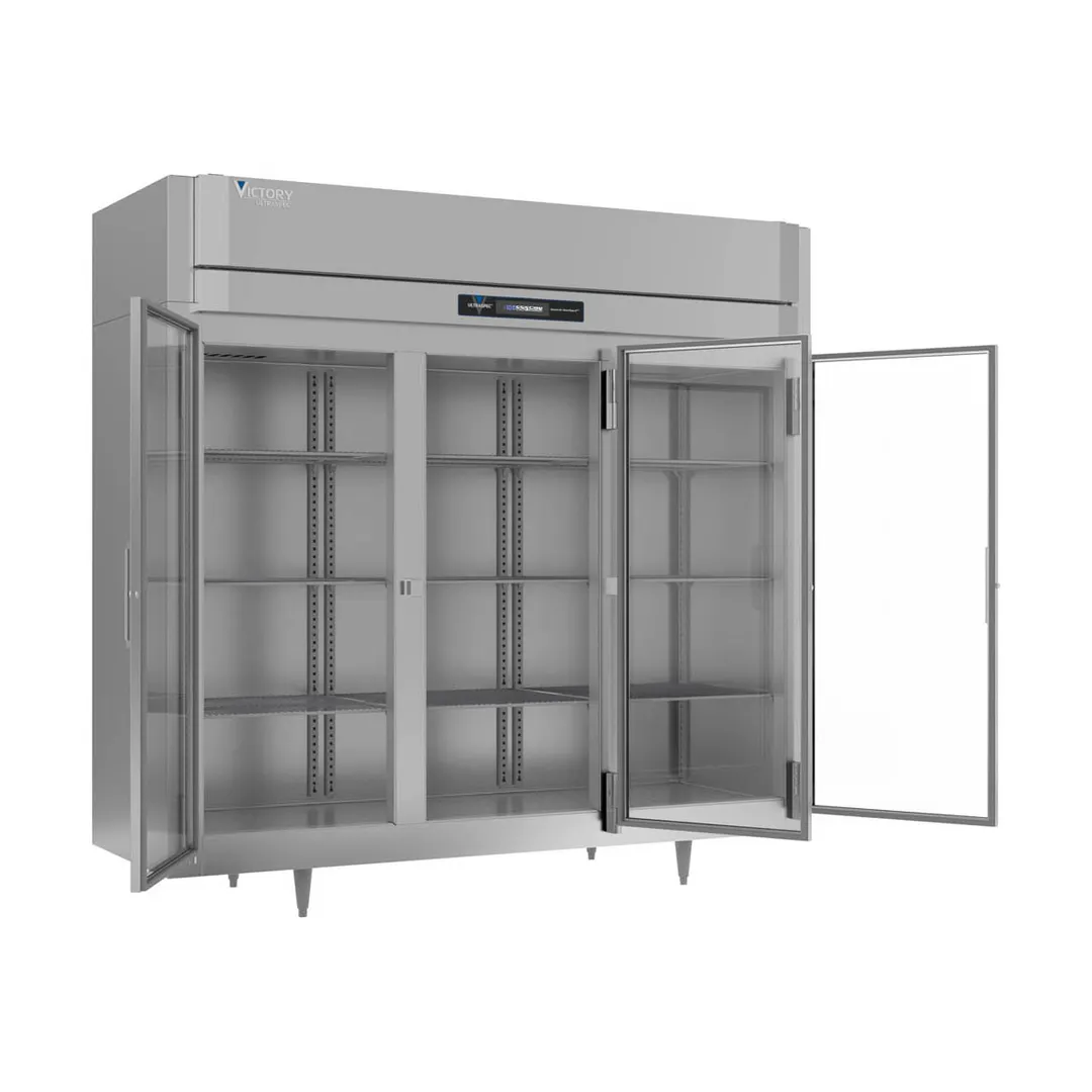 Victory FS-3D-S1-EW-G-HC 85.5" 3-Glass Door Reach-In Freezer, Top Mounted, 74 cu. ft., Stainless Steel